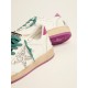 Ball Star LTD sneakers in leather with purple heel tab and silver star