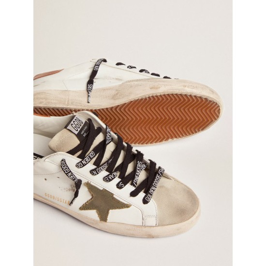 Men's Super-Star with star in olive green canvas