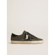 Men’s Super-Star in black Swarovski crystals with black suede star