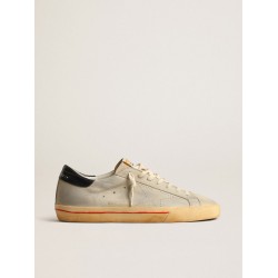 Super-Star in gray nubuck with perforated star and blue heel tab