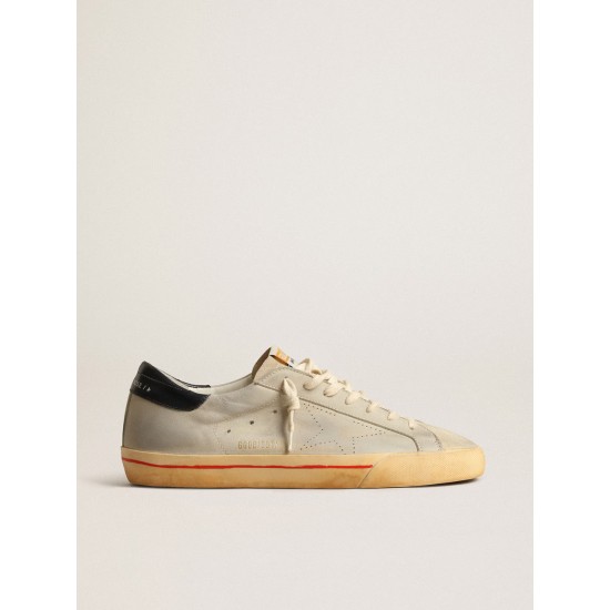 Super-Star in gray nubuck with perforated star and blue heel tab