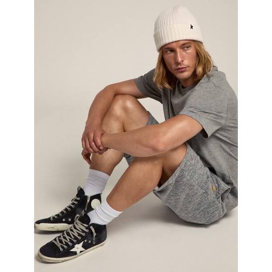 Men's Francy in leather with leather star and heel tab