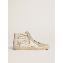 Men's Slide in leather with suede details