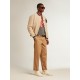 Men's Slide LTD in milk-white nappa with white leather star and flash