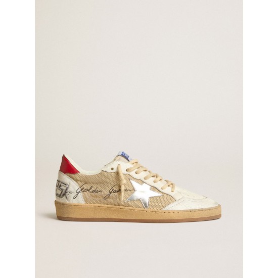 Ball Star LTD in mesh with metallic leather star and red heel tab