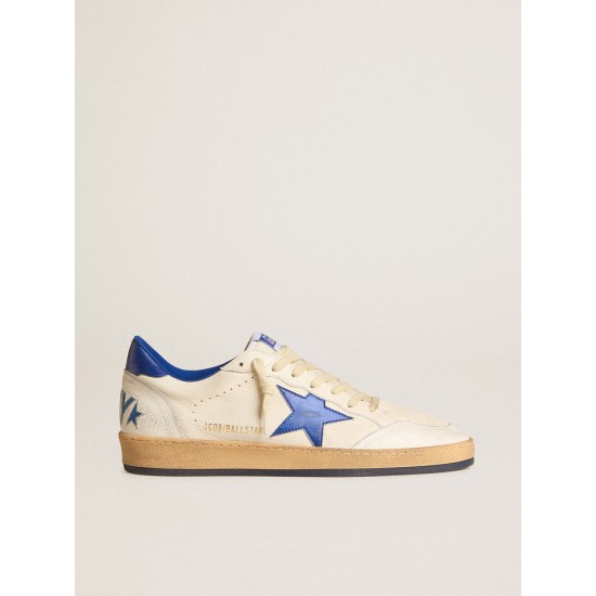 Men's Ball Star Wishes in white nappa leather with a bright blue star and heel tab