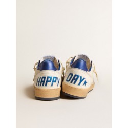 Men's Ball Star Wishes in white nappa leather with a bright blue star and heel tab