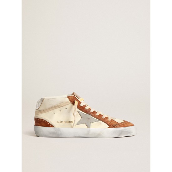 Mid Star LTD with gray leather star and beige cotton flash