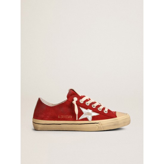 Men's V-Star LTD in dark red suede with silver star and heel tab