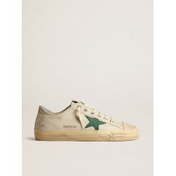 V-Star in glossy leather with green leather star