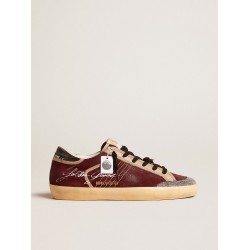 Men’s Super-Star Penstar LAB in burgundy suede with perforated star