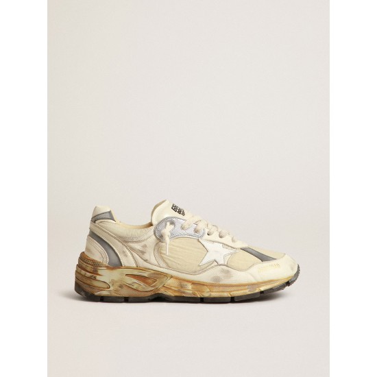 Men’s Dad-Star in beige nappa and nylon with white leather star