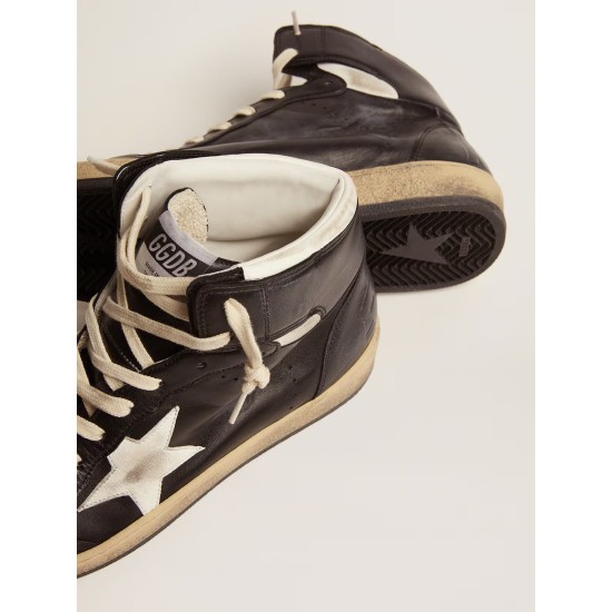 Men's Sky-Star in black nappa with white star