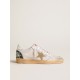 Ball Star LTD in white crackle leather and mesh with suede star