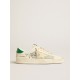 Stardan in nappa leather and ripstop fabric with cream star and green heel tab
