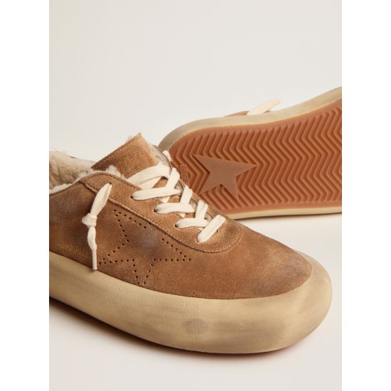 Men's Space-Star in tobacco-colored suede and shearling lining