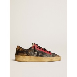 Men's Stardan LAB in mesh with black leather inserts and leopard heel tab