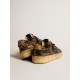 Men's Stardan LAB in mesh with black leather inserts and leopard heel tab