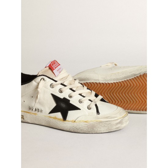 Men's Super-Star LTD in beige canvas with black star