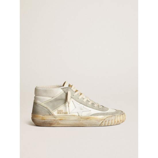 Men’s Mid Star with ice-gray suede inserts and white star
