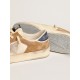 Stardan in beige nylon and mesh with tobacco suede inserts