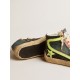 Men’s Slide LAB in camo canvas with yellow leather star and flash