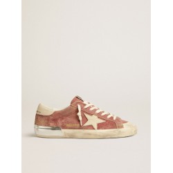 Super-Star in red leather with cream nubuck star and heel tab