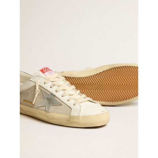 Men's Super-Star LTD in mesh and leather with silver star and blue heel tab