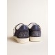 Ball Star LTD in blue suede and nylon with white star and blue heel tab