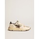 Men's Running Sole LTD in gray leather and white nappa with black leather star