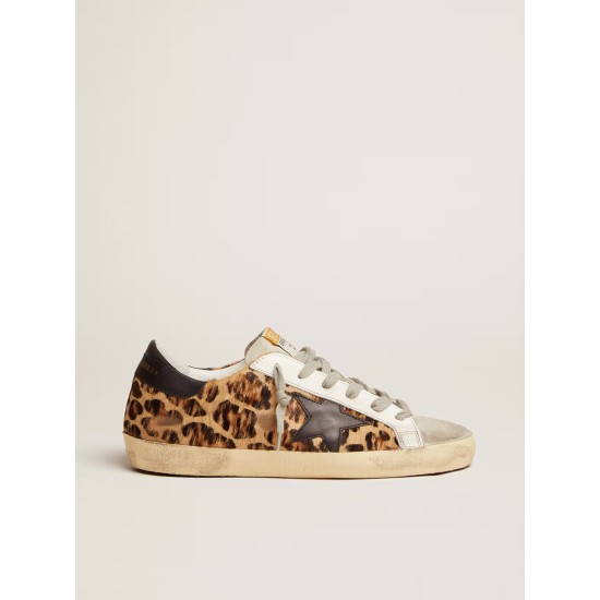 Women's Super-Star in leopard print leather