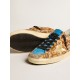 Women’s Super-Star LAB in leopard pony skin with gold star and gray heel tab
