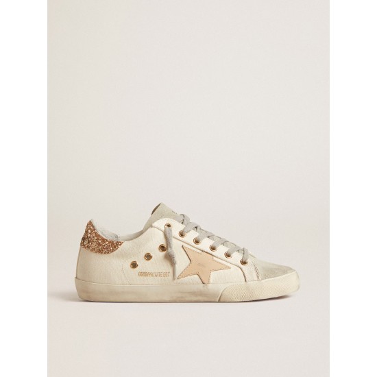 Super-Star LTD in canvas with sand star and glitter heel tab