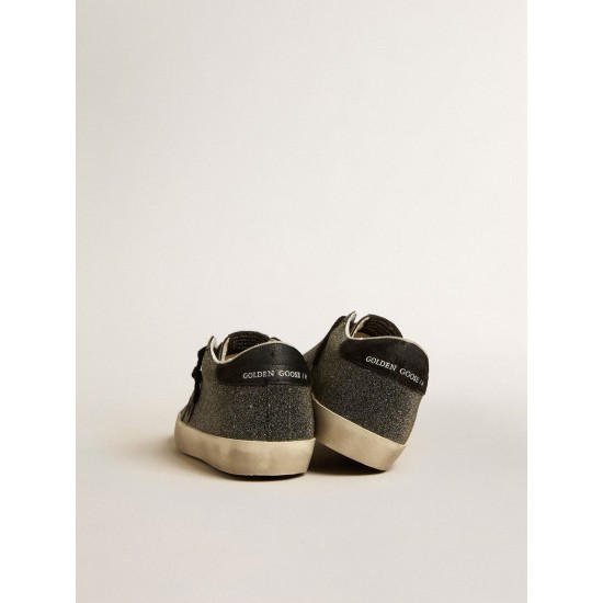 Women’s Super-Star in black Swarovski crystals with black suede star