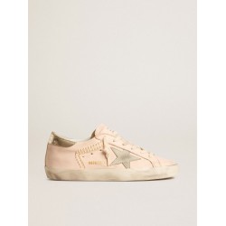 Women's Super-Star in pink nappa with ice-gray star and platinum heel tab
