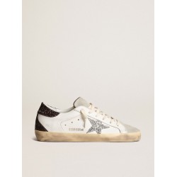 Women's Super-Star with silver star and brown glitter heel tab