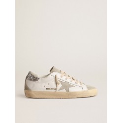 Women's Super-Star with gray star and silver glitter heel tab