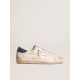 Women's Super-Star LTD in nappa leather with platinum star and blue glitter heel tab