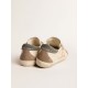 Women's Super-Star LTD with pink gabardine star and gray suede heel tab