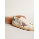 Super-Star LTD in suede with pink leather star and green heel tab
