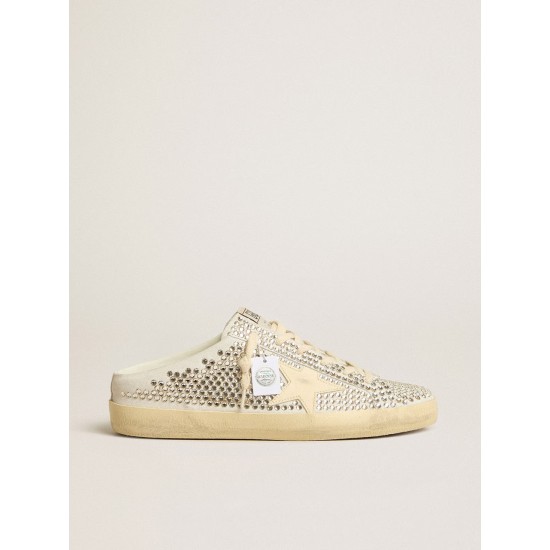 Women's Super-Star Sabots LTD in Swarovski crystals with white leather star