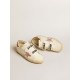 Old School in nappa leather with pink leather star and beige shearling lining