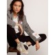 Women's Slide with ice-gray suede star and white flash