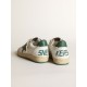 Women's Ball Star in white nappa leather with green leather star and heel tab