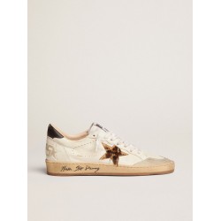 Women's Ball Star with leopard print pony skin star and black heel tab
