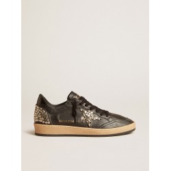 Women’s Ball Star LAB in black nappa with studded black leather star