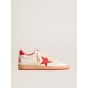 Women’s Ball Star Wishes in white leather with a red star and heel tab