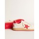 Women’s Ball Star Wishes in white leather with a red star and heel tab