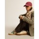 Ball Star LTD in nappa with green crocodile-print leather star
