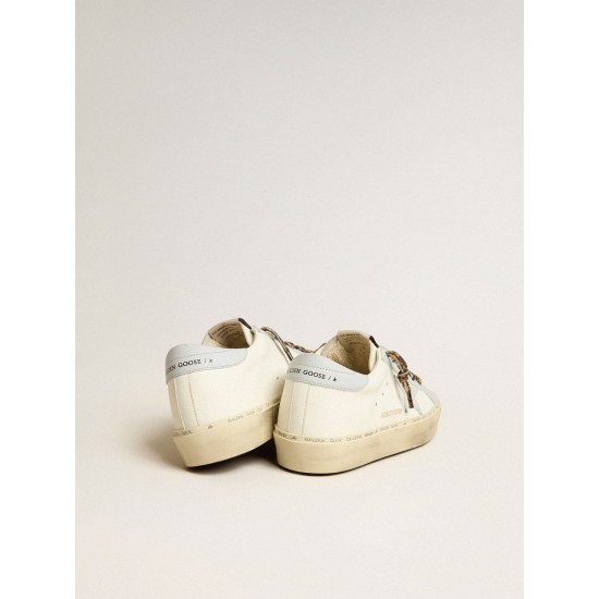 Hi Star LTD in leather with light blue leather star and heel tab